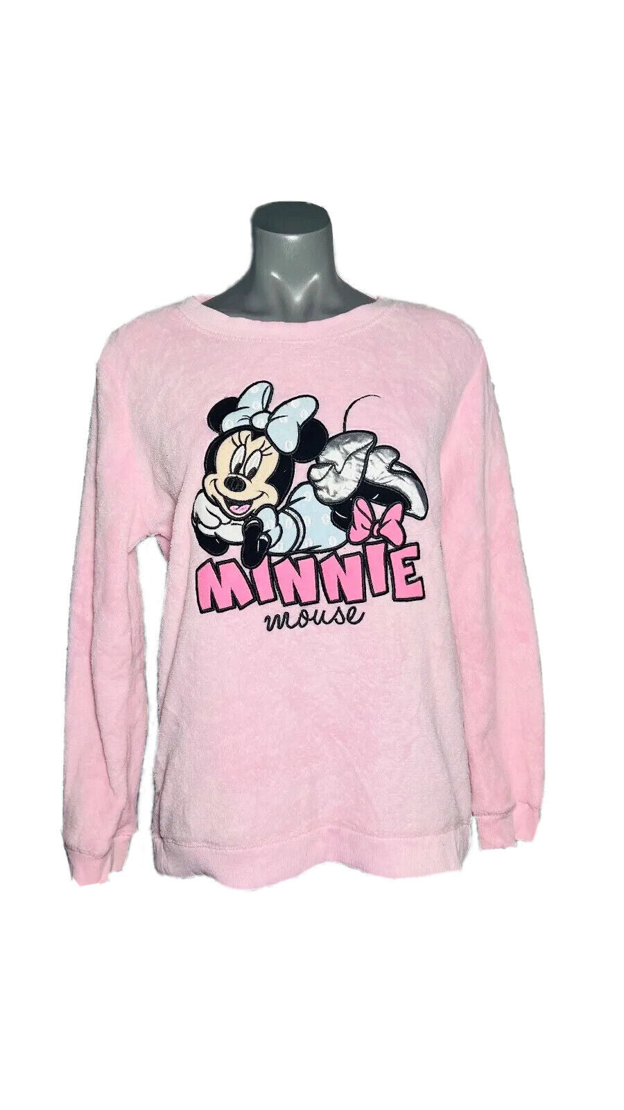 DISNEY PINK MINNIE MOUSE FLUFFY JUMPER SIZE M
