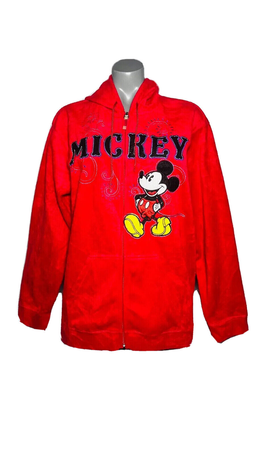 DISNEY RED MICKEY ZIP UP HOODIE SIZE XL