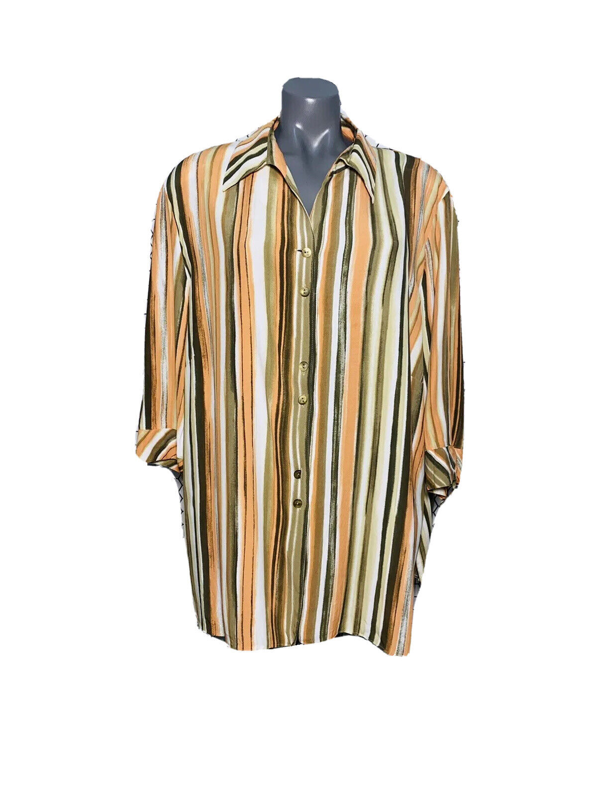 VINTAGE STRIPE ITALIAN BLOUSE BY CHICC SIZE 22