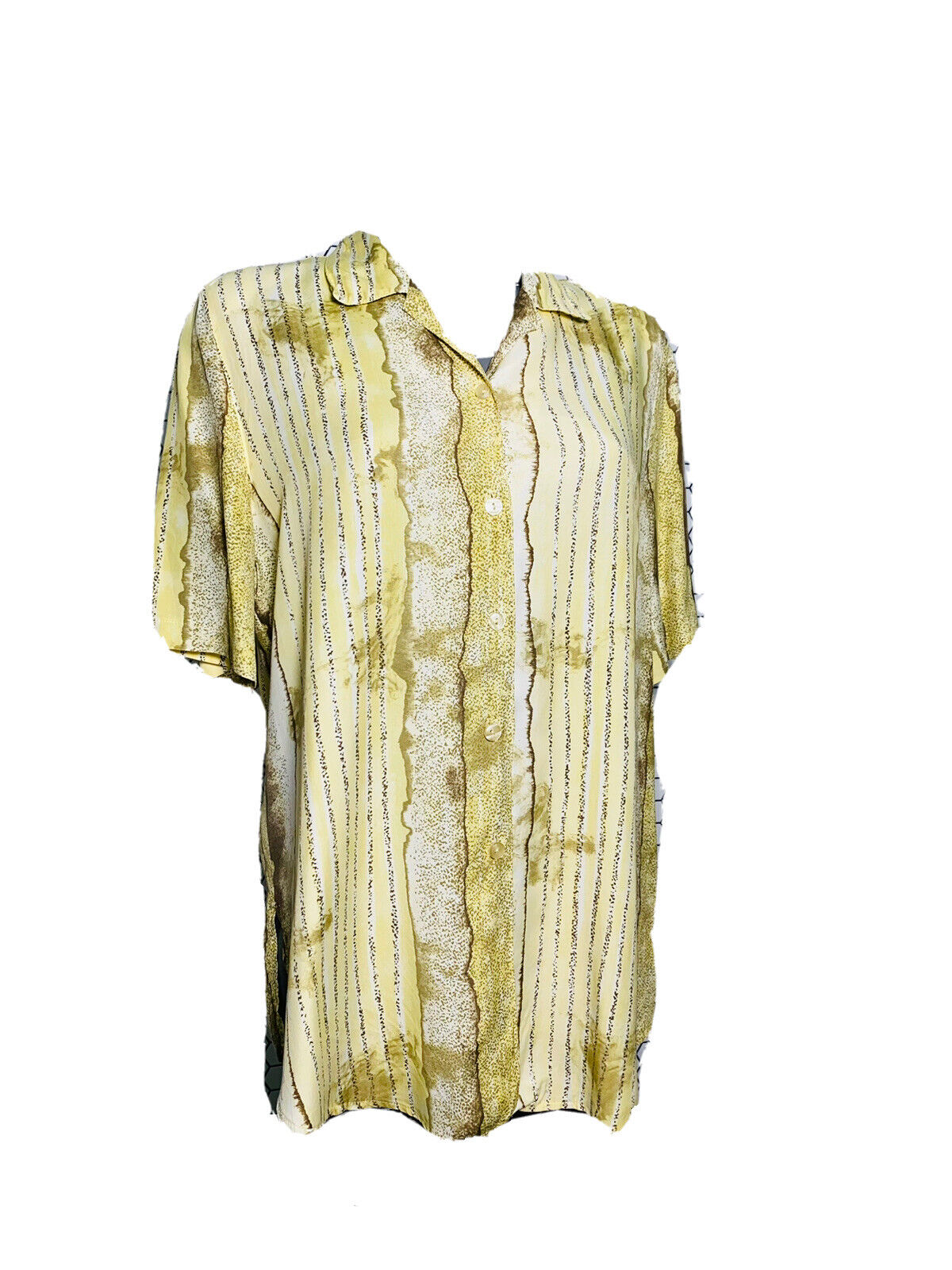 LIGHT STRIPE PATTERN CANDA VINTAGE WOMANS BLOUSE MEDIUM