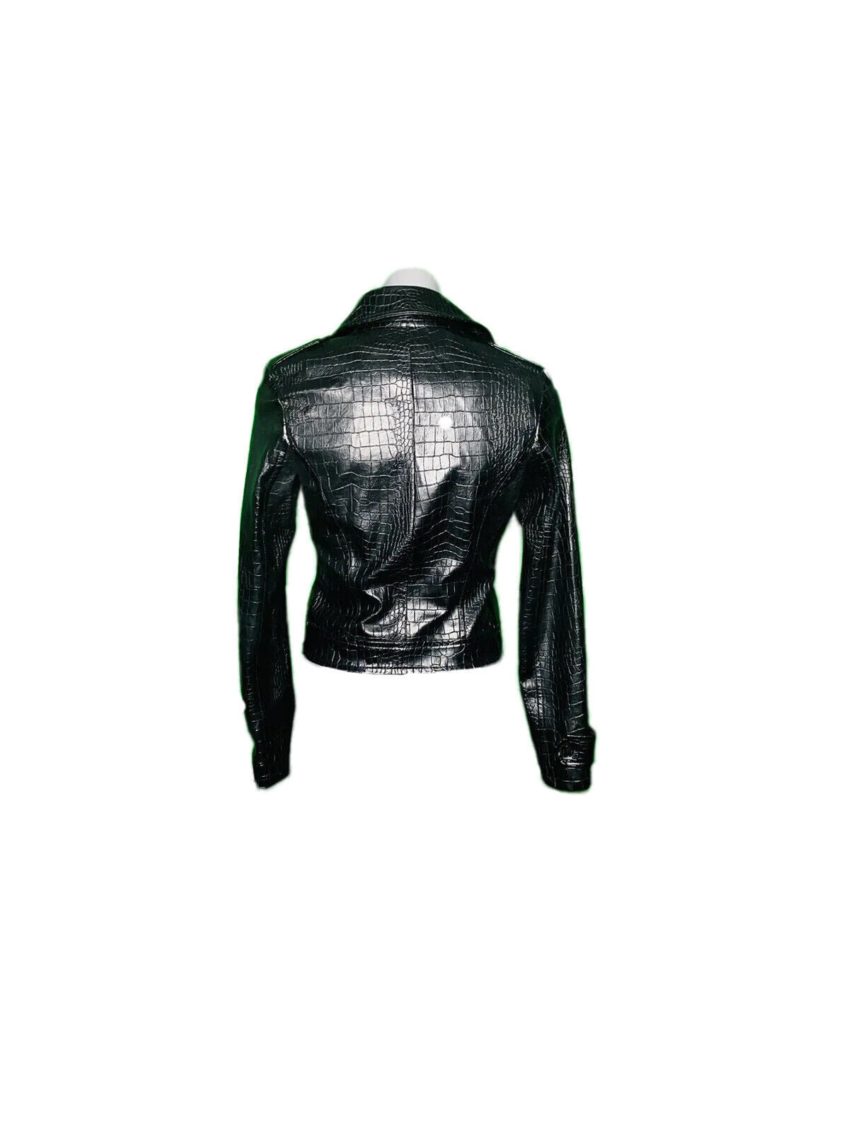 MORGAN DE TOI SNAKE SKIN BLACK LEATHER JACLET SIZE 12