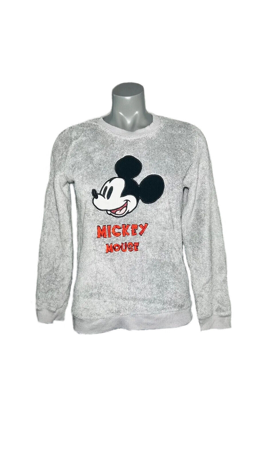 DISNEY GREY FLUFFY MICKEY MOUSE JUMPER SIZE S