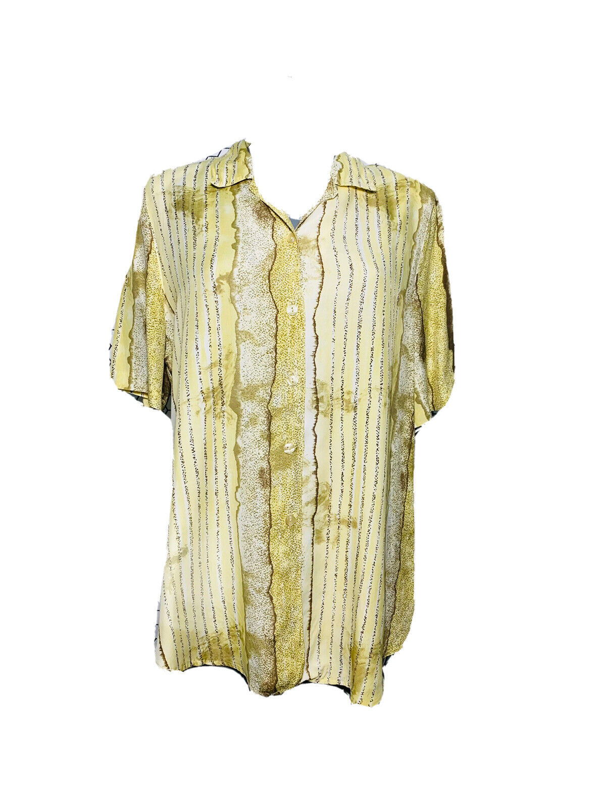 LIGHT STRIPE PATTERN CANDA VINTAGE WOMANS BLOUSE MEDIUM