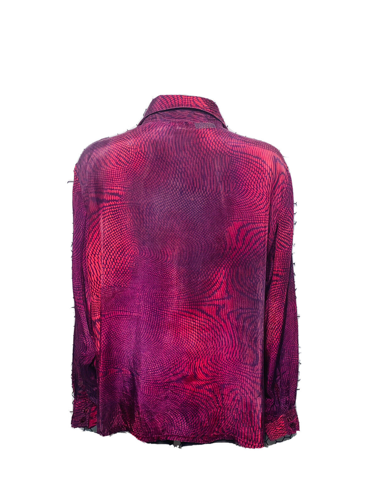 BURGUNDY VINTAGE WOMANS SILK BLOUSE SIZE 22