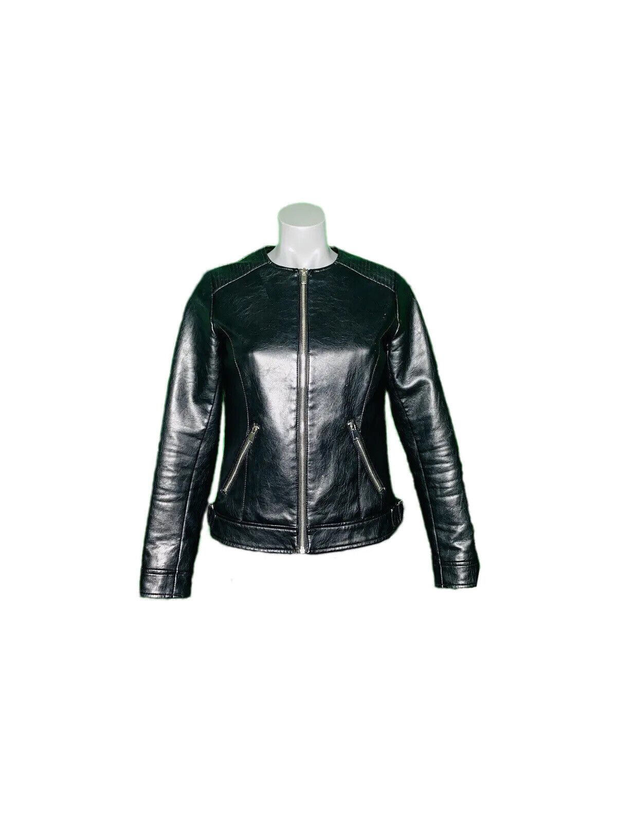 DOROTHY PERKINS BLACK LEATHER JACKET SIZE 8