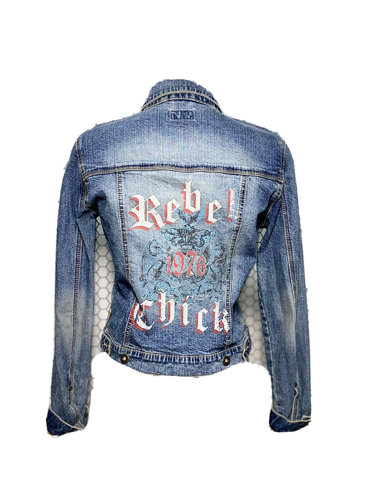 MOTO REBEL CHICK DENIM JACKET SIZE 12