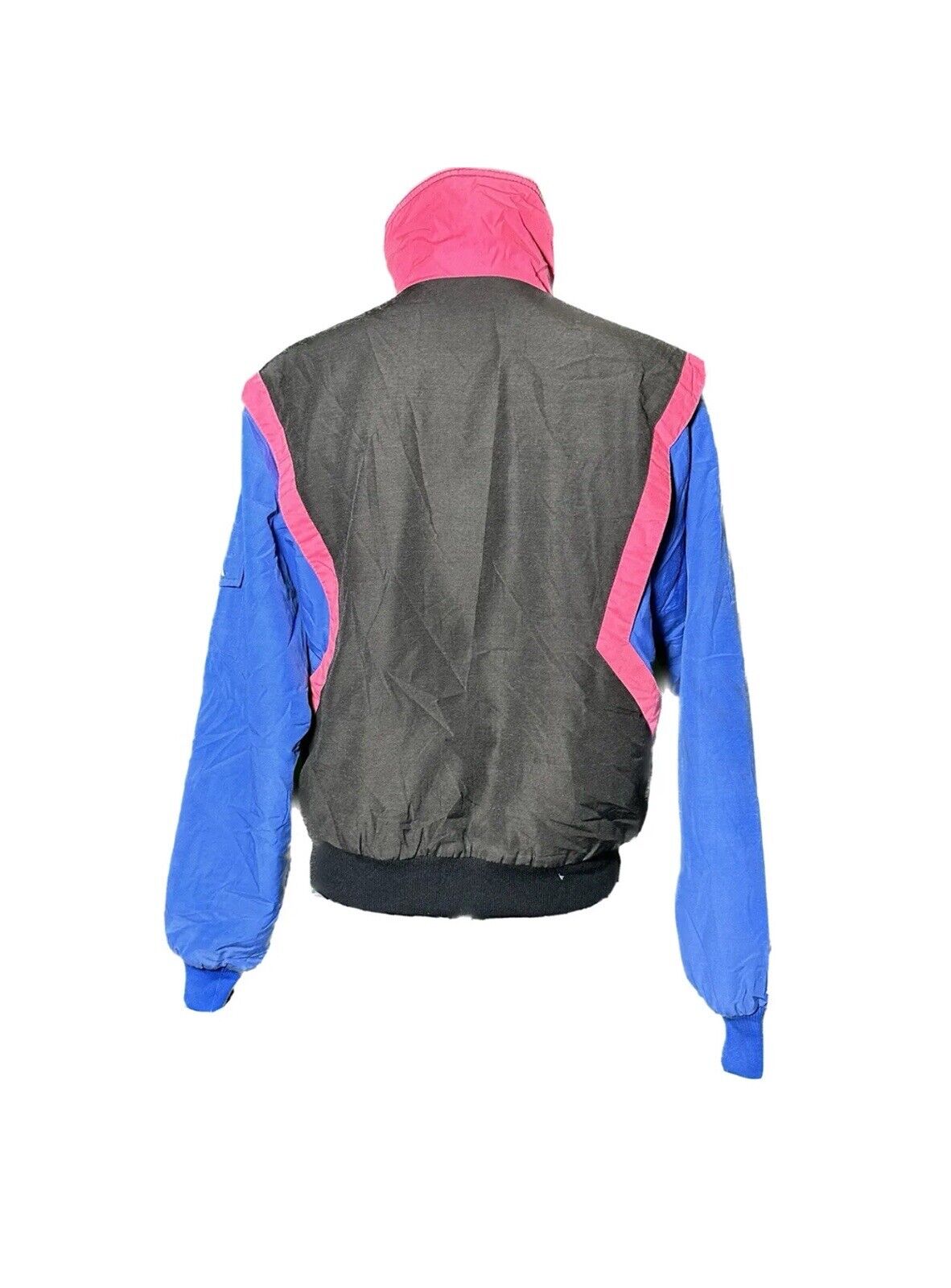 SPRUNG PADDED BLOCK COLOUR BLACK VINTAGE SHELL JACKET SIZE S