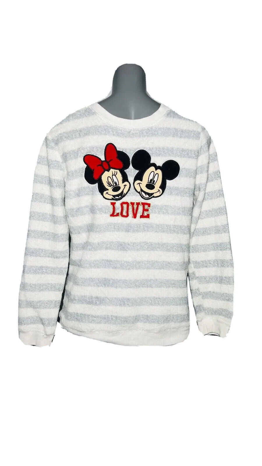 DISNEY STRIPED FLUFFY JUMPER MICKEY AND MINNIE SIZE M