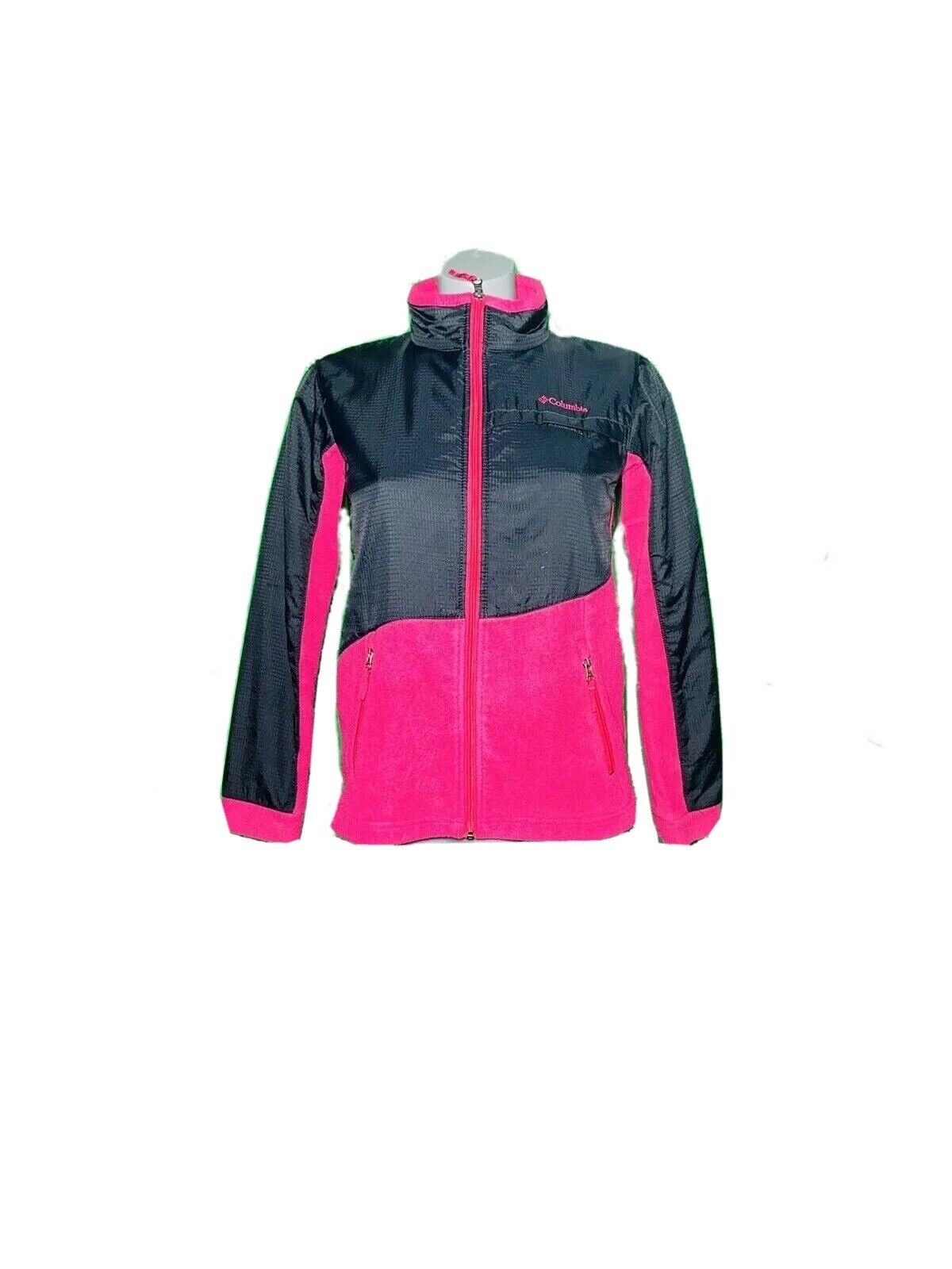 HOT PINK AND BLACK COLUMBIA GIRLS JACKET LARGE (14/16)