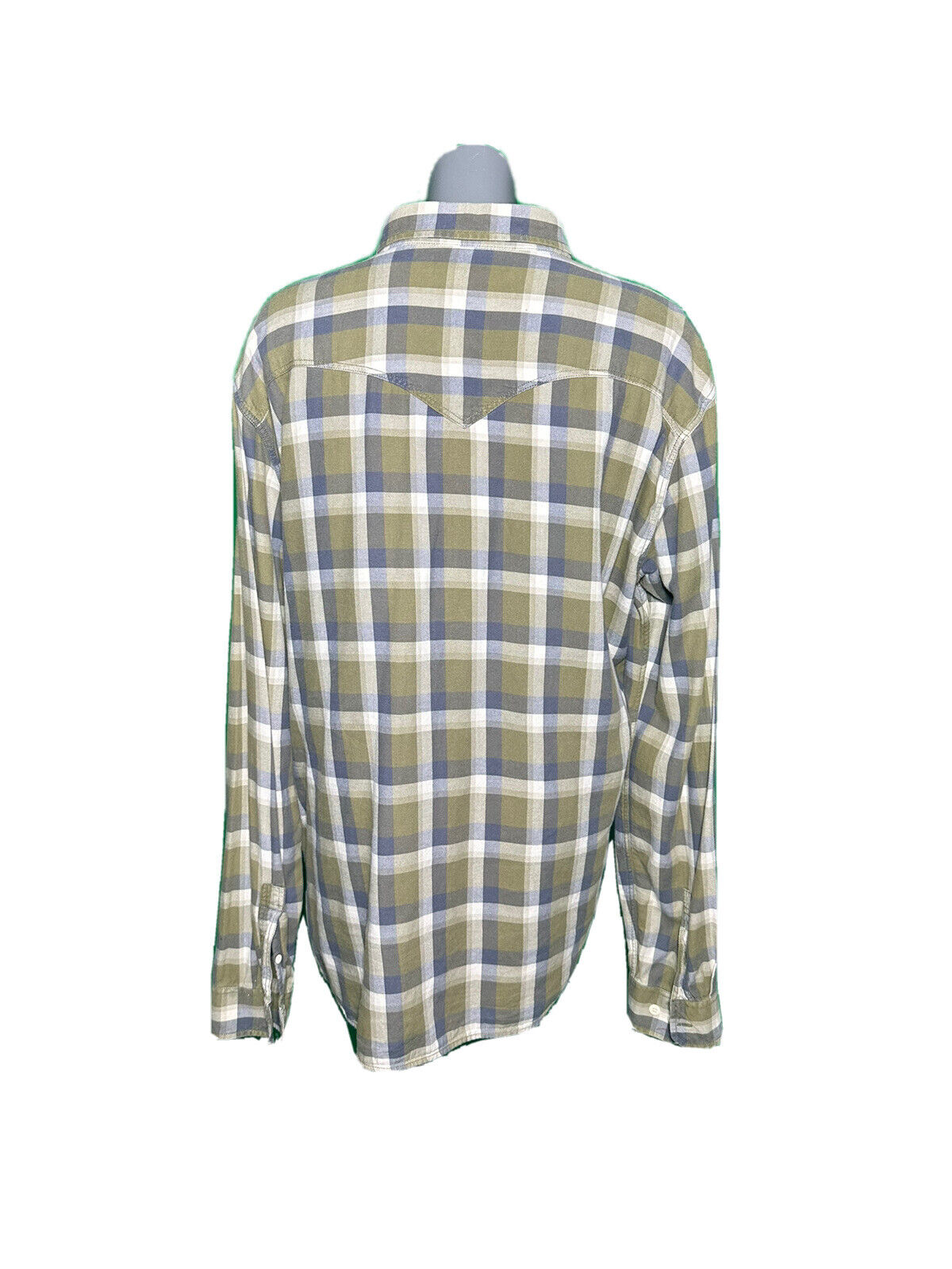 LEVI’S MENS LONG SLEEVE CHECK FLANNEL SHIRT GREEN SIZE UK XXL