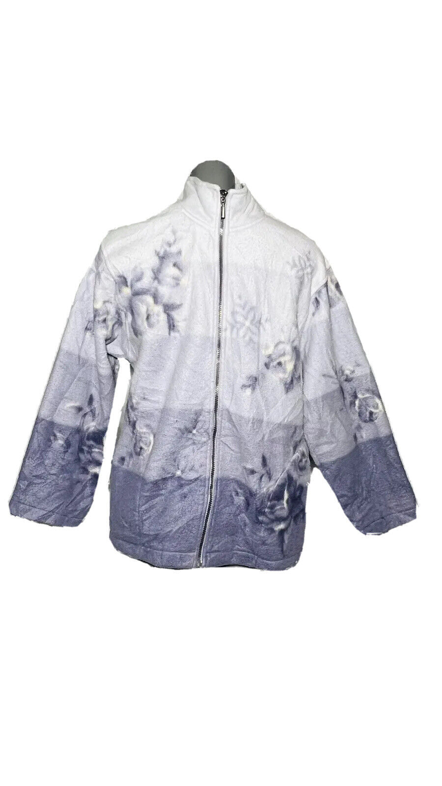 CRAZY FLEECE BY ALFRED DUNNER SIZE M FADED PURPLE FLOWER DESIGN