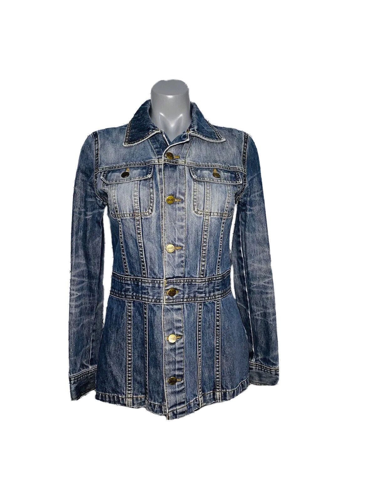 DIVIDED DARK WASHED STYLE DENIM JACKET SIZE M