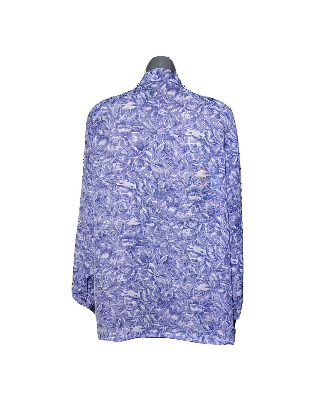 THE XU PURPLE FLORAL PATTERN PRINT VINTAGE WOMANS BLOUSE UK 18