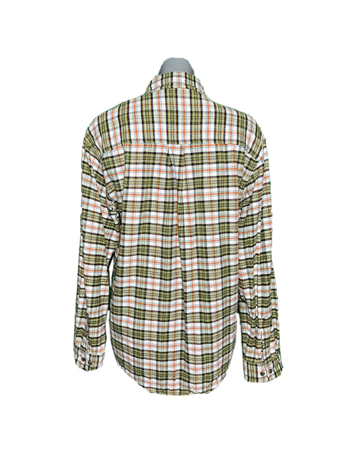 JOHN BARTLETT MENS LONG SLEEVE FLEECE CHECK FLANNEL SHIRT WHITE YELLOW SIZE UK S