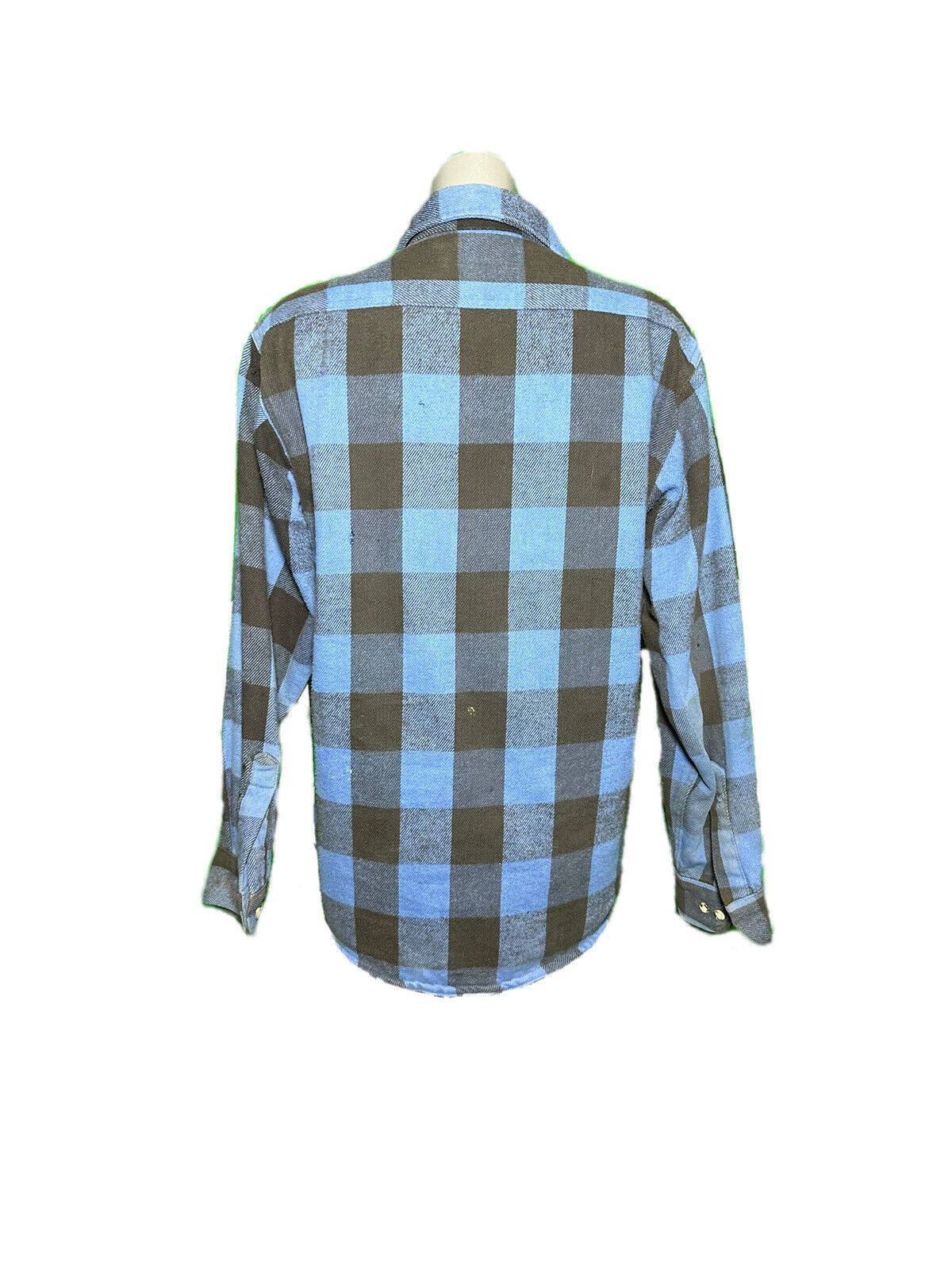 FIVE BROTHER MENS LONG SLEEVE CHECK FLANNEL SHIRT BLUE SIZE UK M