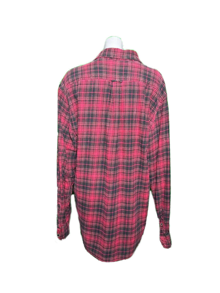 JACHS MENS LONG SLEEVE CHECK FLANNEL SHIRT RED SIZE UK XL