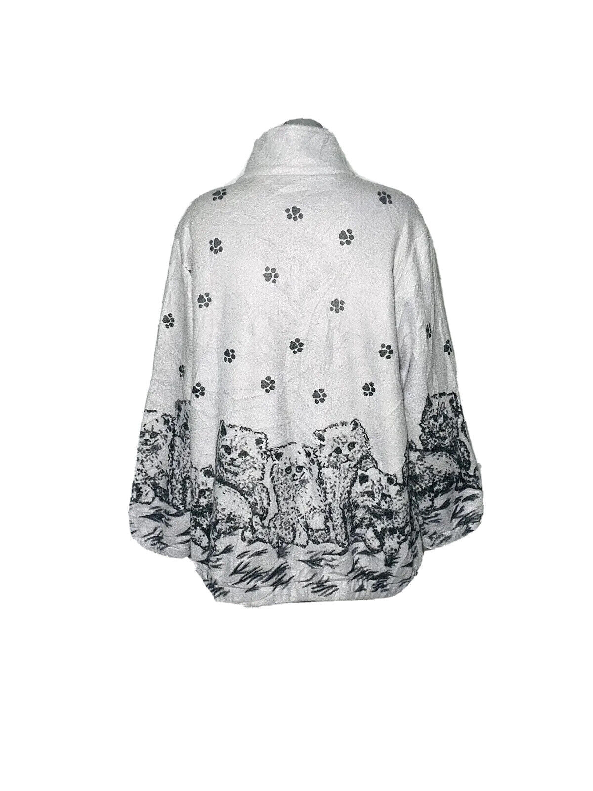 CRAZY FLEECE CAT PRINT TUDOR COURT SIZE LARGE