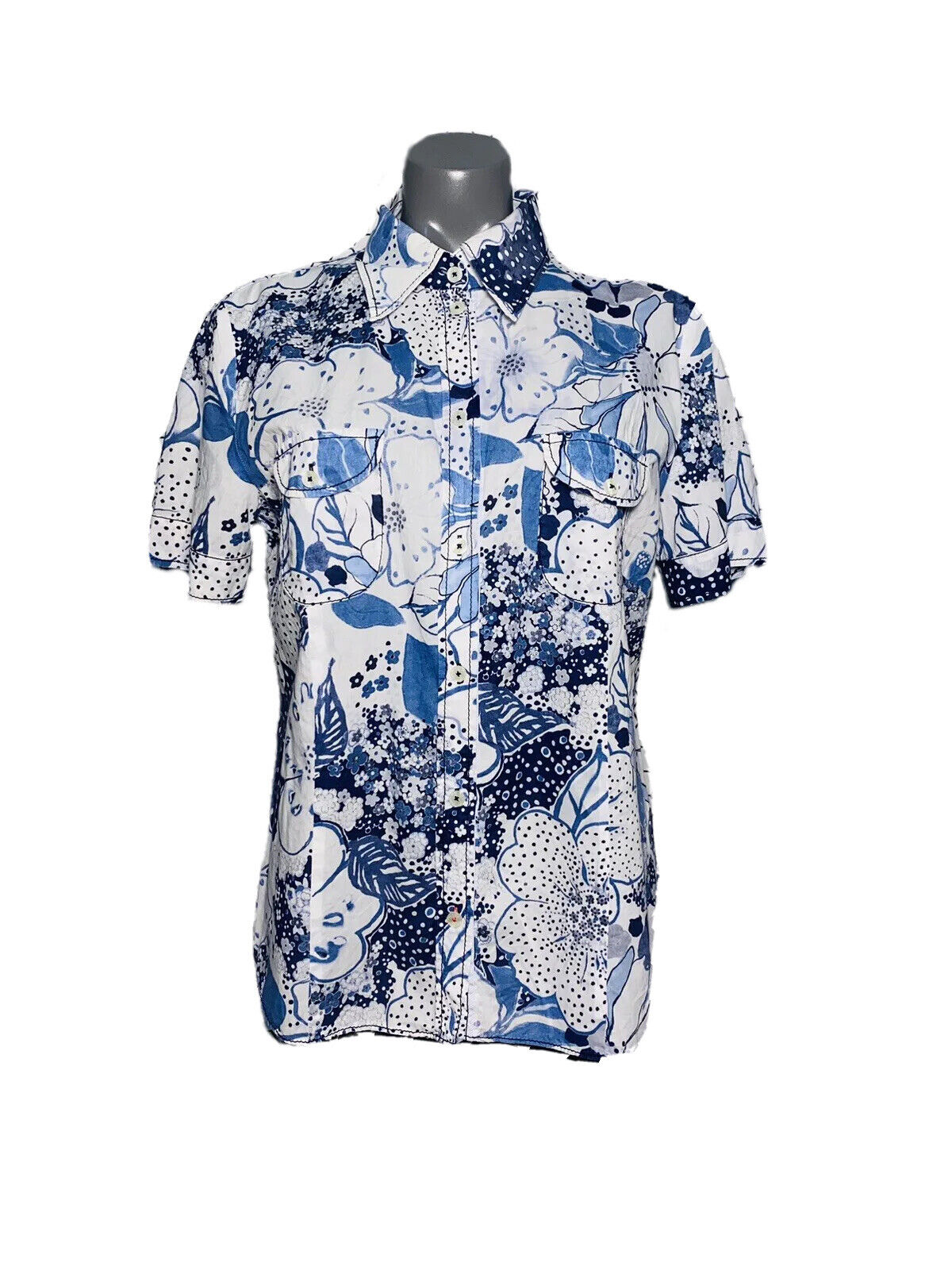 LIGHT BLUE FLORAL GERRY WEBER EDITION UK16 SHIRT