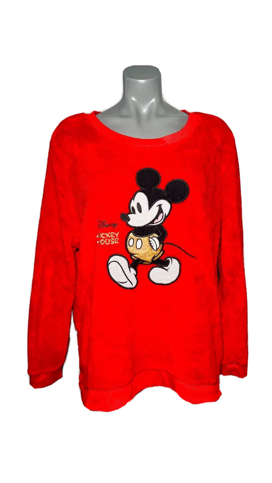 DISNEY RED FLUFFY MICKEY MOUSE JUMPER SIZE XL