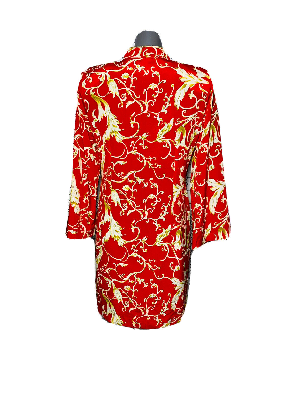 STUNNING ASIAN STYLE FLORAL PRINT VINTAGE WOMANS BLOUSE UK 12-14