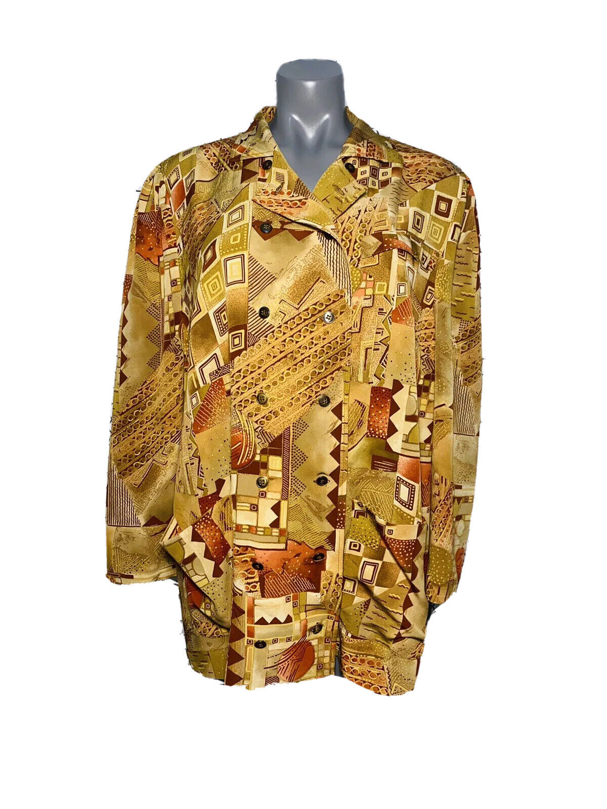 ITALIAN PRINT VINTAGE BLOUSE SHIRT SIZE XL