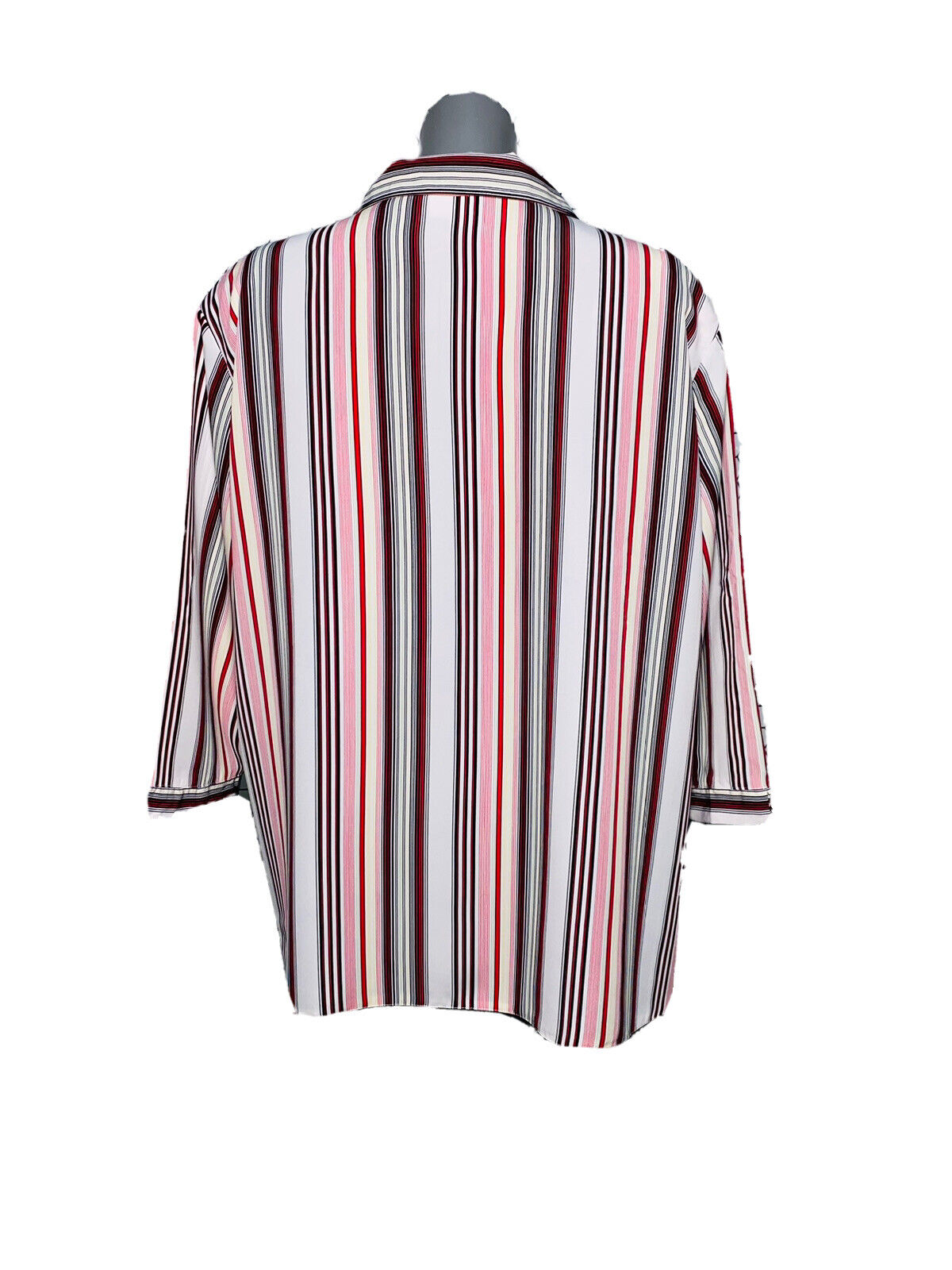 LOVELY DOMITEX STRIPED PATTERN PRINT VINTAGE WOMANS BLOUSE XXXL