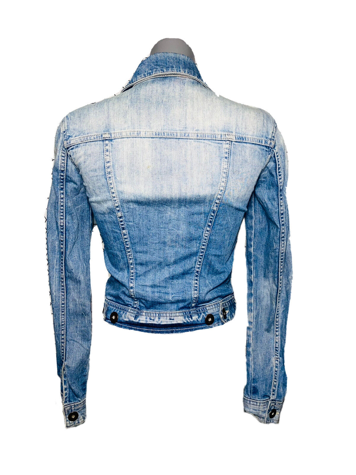 MISS SELFRIDGE DENIM FITTED Y2K STYLE BLUE WASH DENIM JACKET UK 8