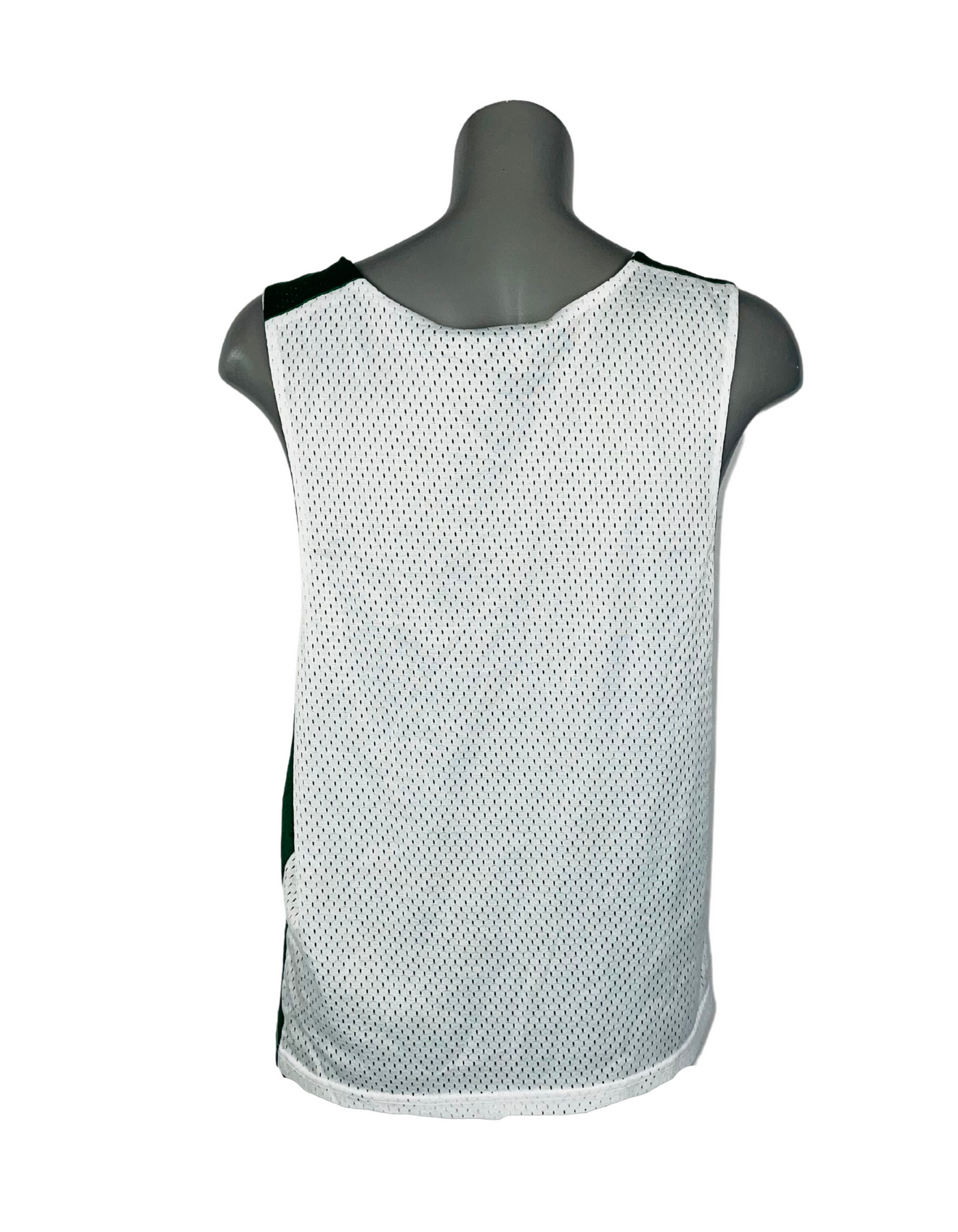 REVERSIBLE WHITE AND GREEN LACROSSE JERSEY VEST XS