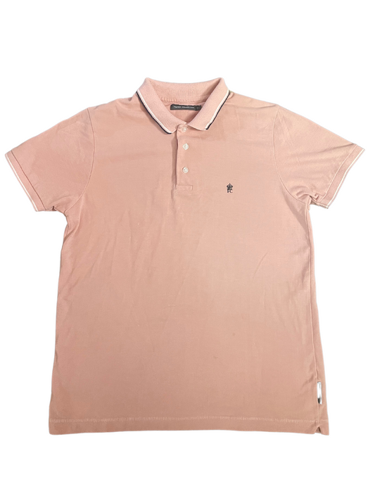 PINK FRENCH CONNECTION POLO T-SHIRT MEDIUM