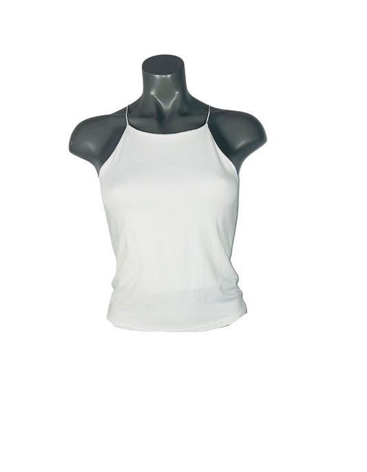 WHITE GAZE CROP TOP XS