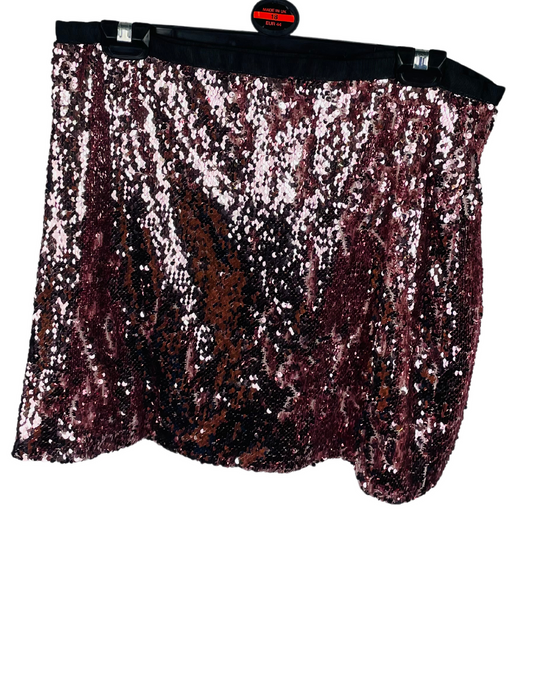 PINK TOPSHOP SEQUIN SKIRT SIZE 16