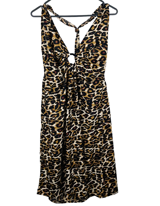 ANIMAL PRINT HALTER NECK DRESS MEDIUM