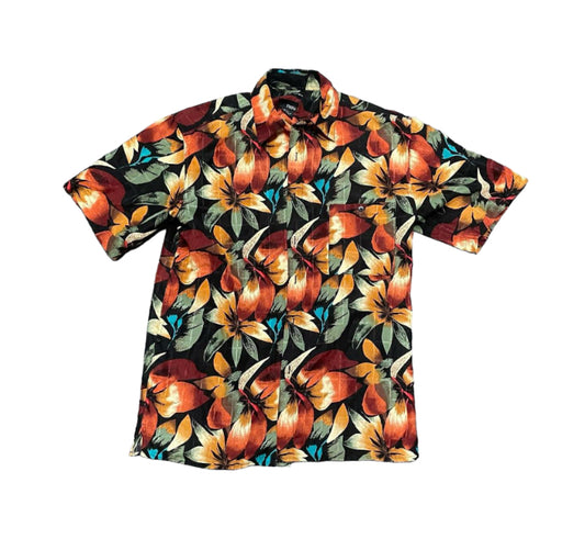 BLACK FLORAL SHIRT - M