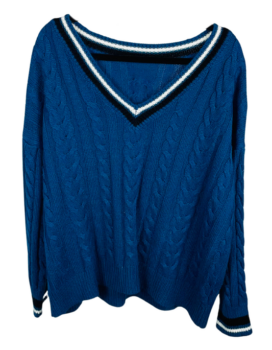 BLUE KNIT SWEATER XL