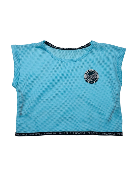 PINEAPPLE BLUE CROP MESH TOP SIZE 8
