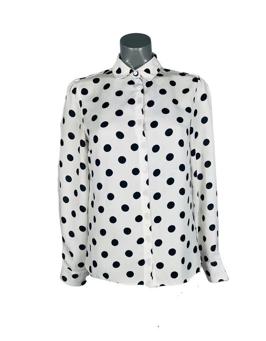 BLACK AND WHITE NEW LOOK BLOUSE SIZE 8