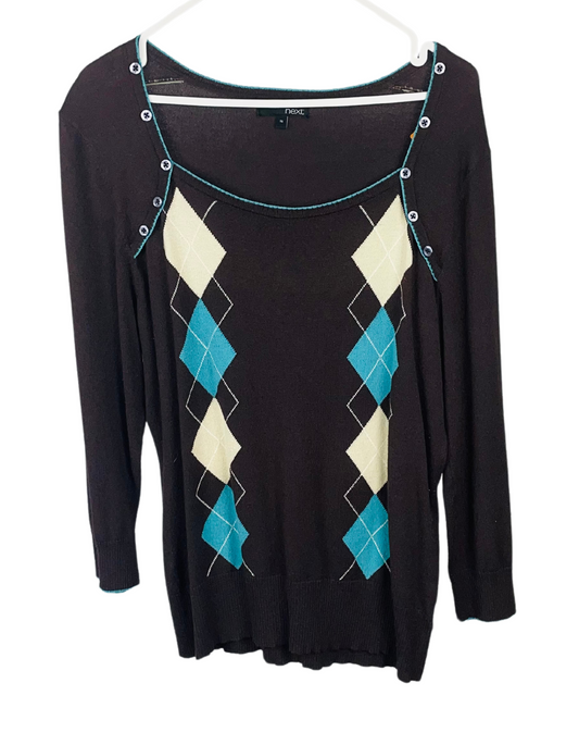 BROWN KNITTED SWEATER SIZE 16