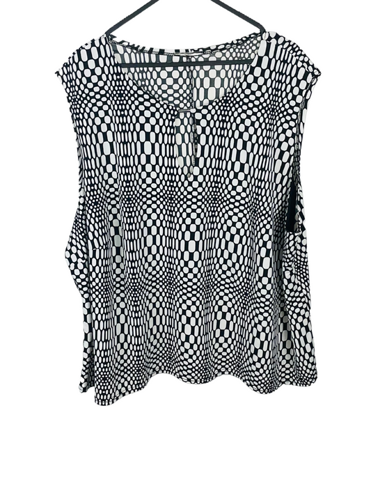BLACK, WHITE VEST TOP XXL
