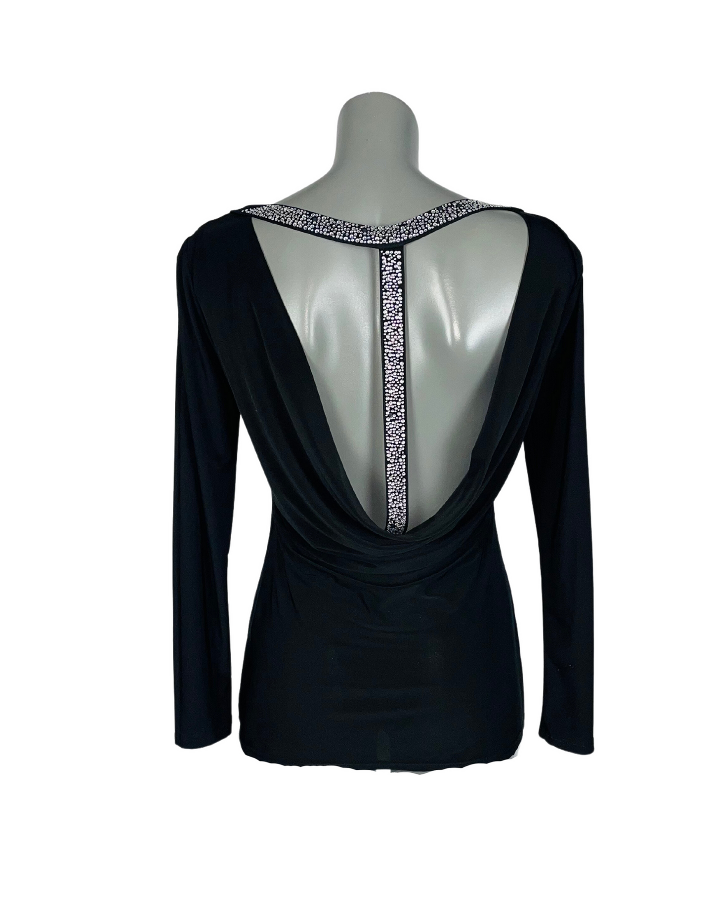BLACK DIAMANTÉ BACK TOP SIZE 12