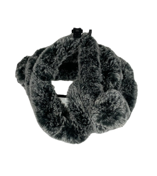 GREY FAUX FUR SCARF