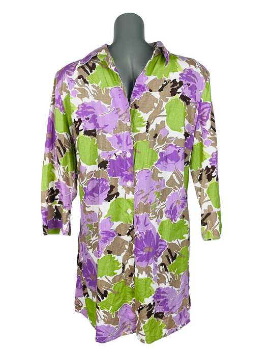 LONG COLOURFUL BLOUSE SIZE 16