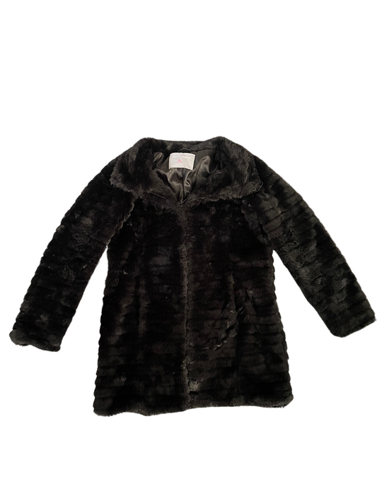 BLACK DOROTHY PERKINS FLUFFY COAT SIZE 6