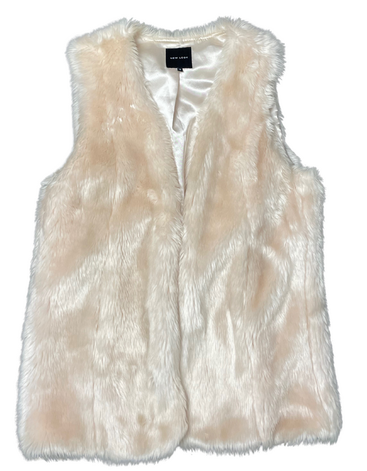 CREAM NEW LOOK FLUFFY GILET SIZE 12