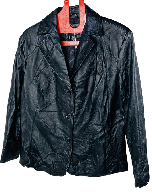 BLACK GENUINE LEATHER EAST 5TH PETITE XL