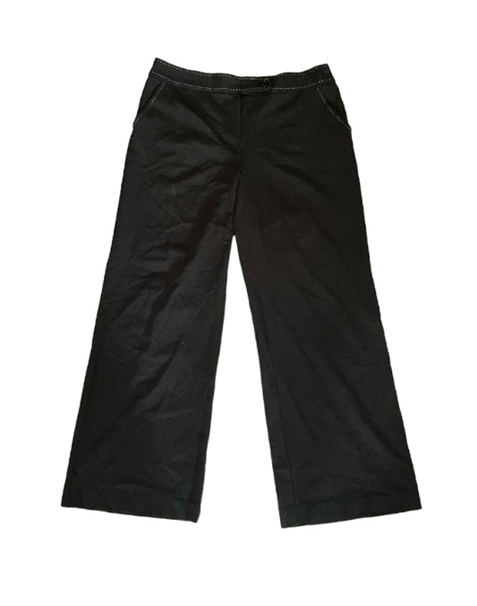 SMART WHITE TROUSERS WHITE STITCH DETAIL  - 16L