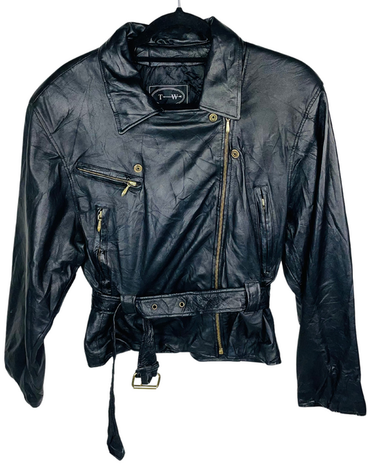 SHORT GENUINE LEATHER JACKET MEDIUM