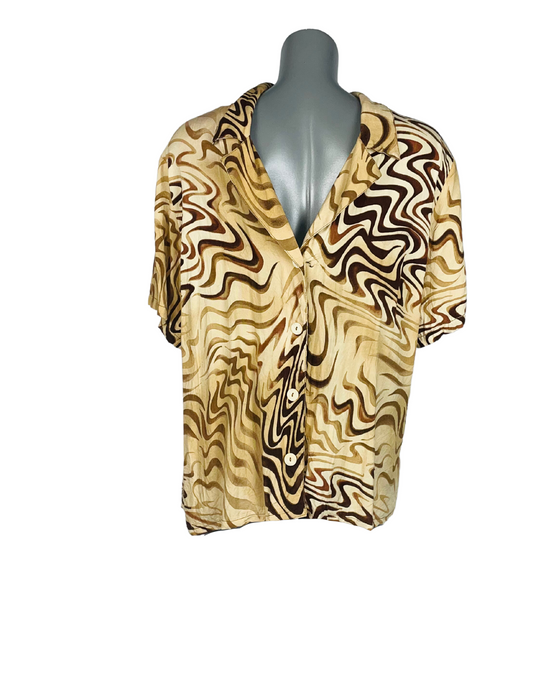 BROWN ER BLOUSE XL