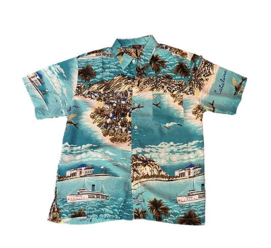 BLUE HAWAIIAN SHIRT - XXL