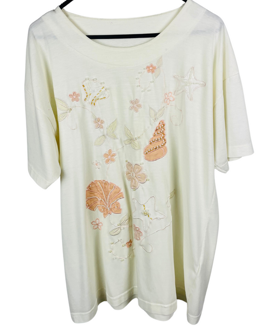 FLOWER PRINT T-SHIRT LARGE
