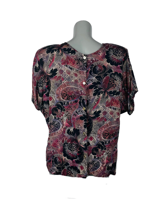 PURPLE AND BLACK BLOUSE XL